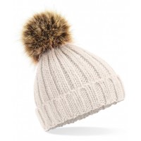 Beechfield - Infant/junior fur pom pom chunky beanie - B412A