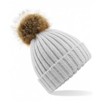 Beechfield - Fur pop pom chunky beanie - BC412