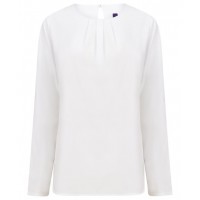 Henbury - Women's pleat front long sleeve blouse - HB598