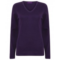 Henbury - Women's 12 gauge v-neck jumper - HB721