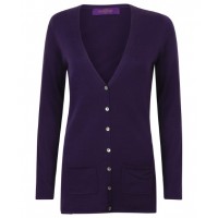 Henbury - Women's v-button cardigan - HB723