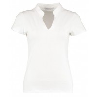 Kustom Kit - Women's corporate short-sleeved top v-neck mandarin collar (regular fit) - KK770