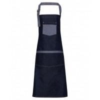 Premier - Domain contrast denim bib apron - PR127