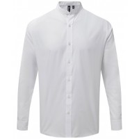 Premier - Banded collar grandad long sleeve shirt - PR258