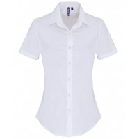 Premier - Women's stretch fit cotton poplin short sleeve blouse - PR346