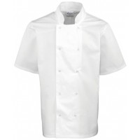 Premier - Studded front short sleeve chef's jacket - PR664