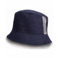 Result Headwear - Deluxe washed cotton bucket hat with side mesh panels - RC45X