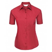 Russell Collection - Women's short sleeve polycotton easycare poplin shirt - J935F