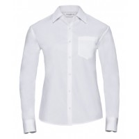 Russell Collection - Women's long sleeve 100% cotton poplin shirt - J936F