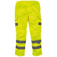 Yoko - Hi-vis polycotton cargo trousers with kneepad pockets (HV018T/3M) - YK073